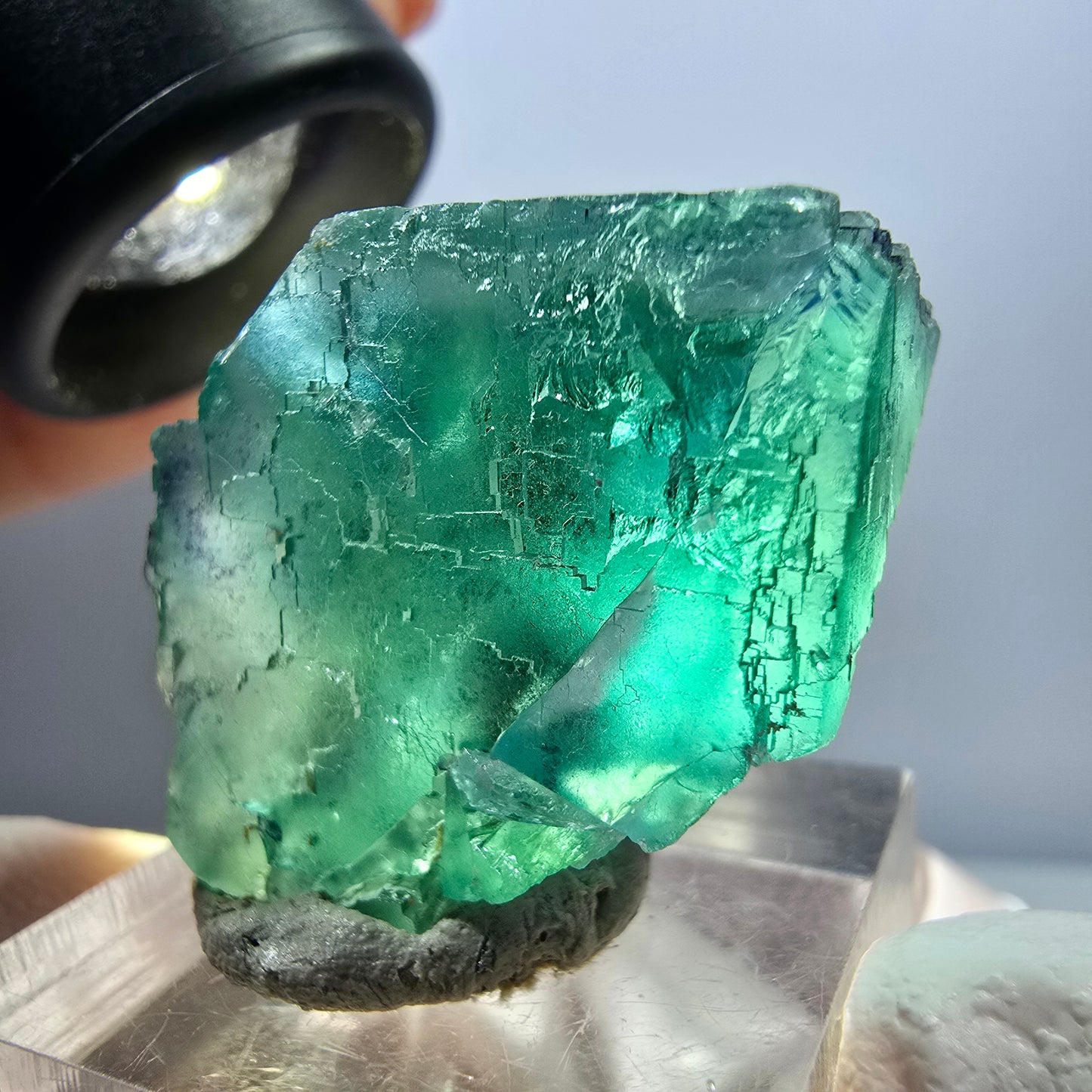 Klarer Phantom Fluorit Würfel parkettiert, grün Okorusu, Namibia 27*25*23mm