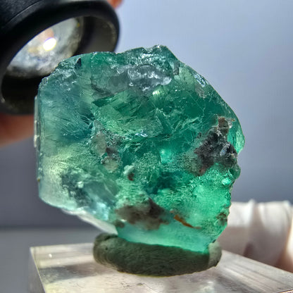 Klarer Phantom Fluorit Würfel parkettiert, grün Okorusu, Namibia 27*25*23mm