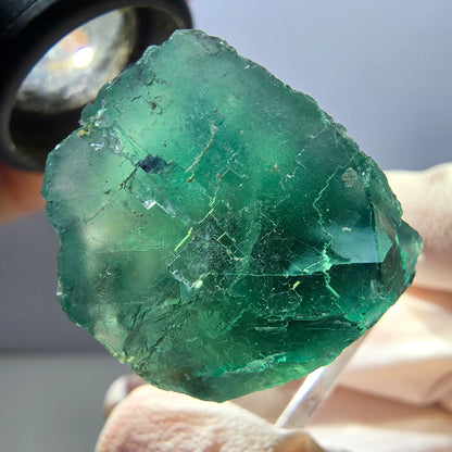 Klarer Phantom Fluorit Würfel parkettiert, grün Okorusu, Namibia 27*25*23mm