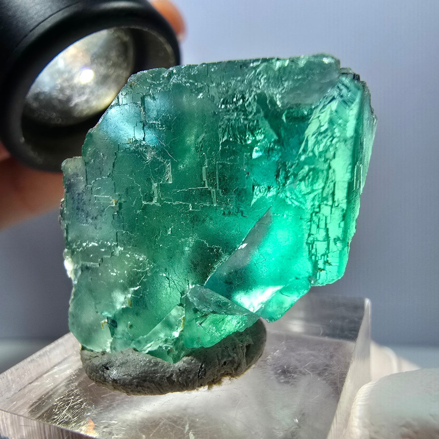 Klarer Phantom Fluorit Würfel parkettiert, grün Okorusu, Namibia 27*25*23mm