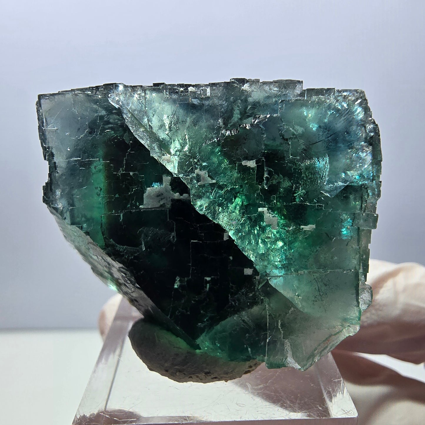 Klarer Phantom Fluorit Würfel parkettiert, grün Okorusu, Namibia 37*32*28mm