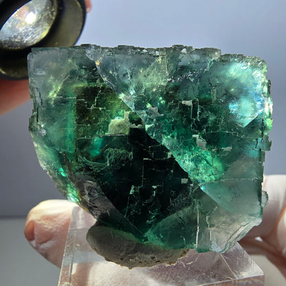 Klarer Phantom Fluorit Würfel parkettiert, grün Okorusu, Namibia 37*32*28mm