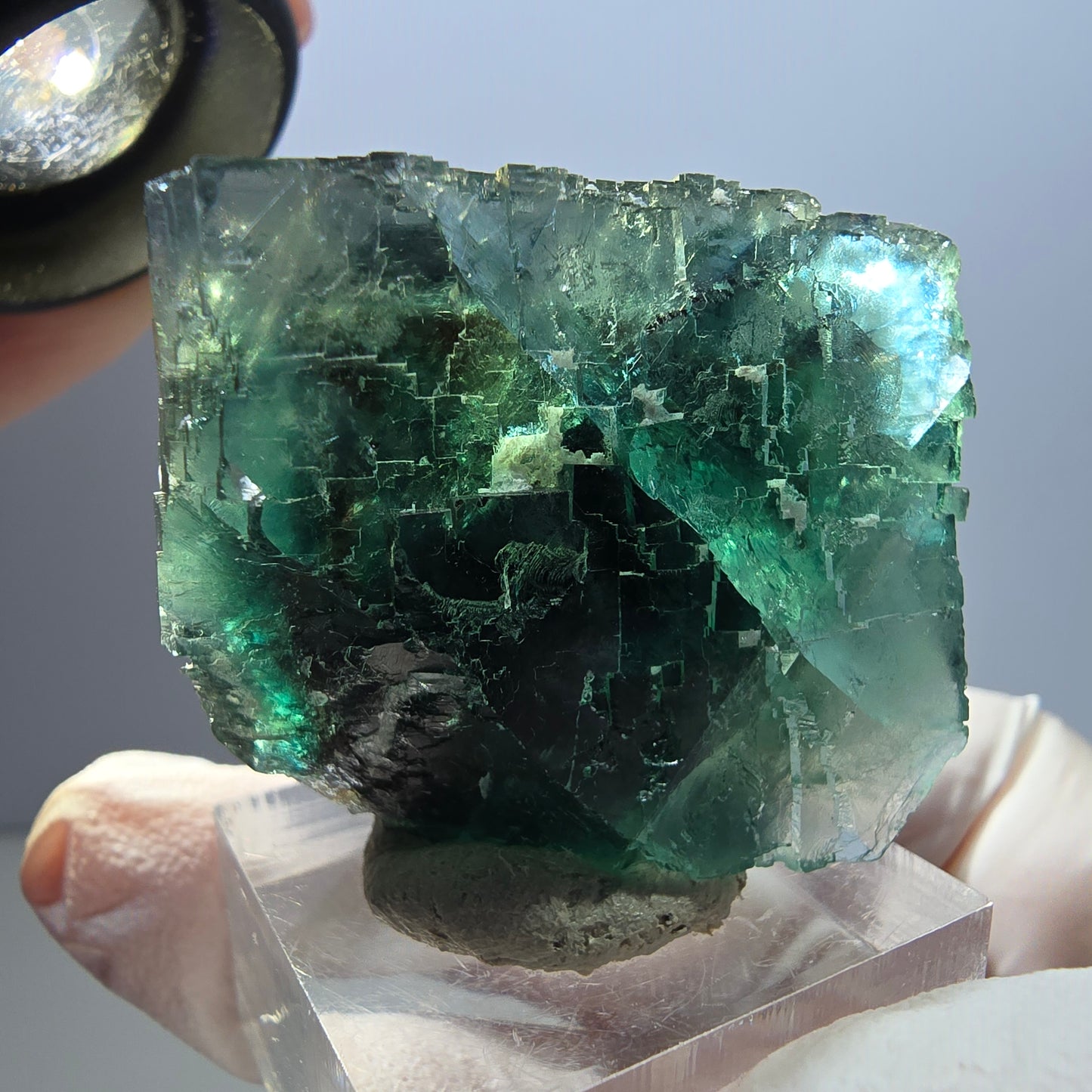 Klarer Phantom Fluorit Würfel parkettiert, grün Okorusu, Namibia 37*32*28mm
