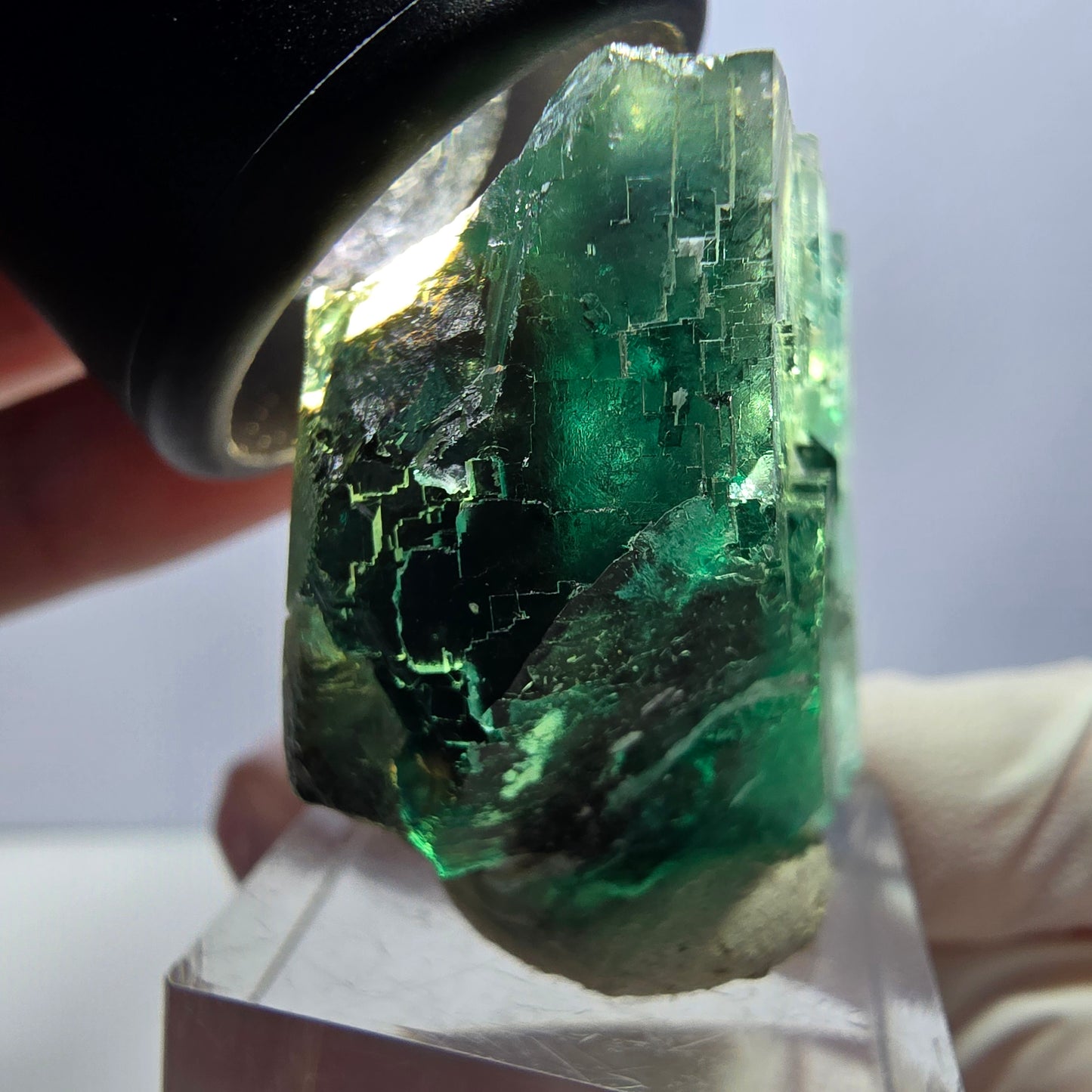 Klarer Phantom Fluorit Würfel parkettiert, grün Okorusu, Namibia 37*32*28mm