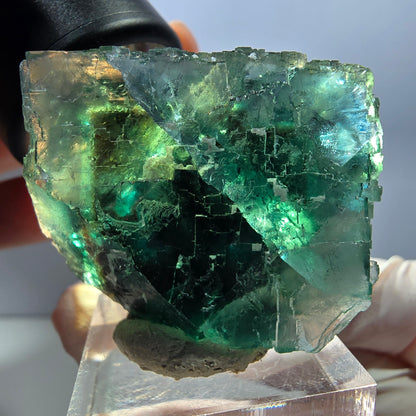 Klarer Phantom Fluorit Würfel parkettiert, grün Okorusu, Namibia 37*32*28mm