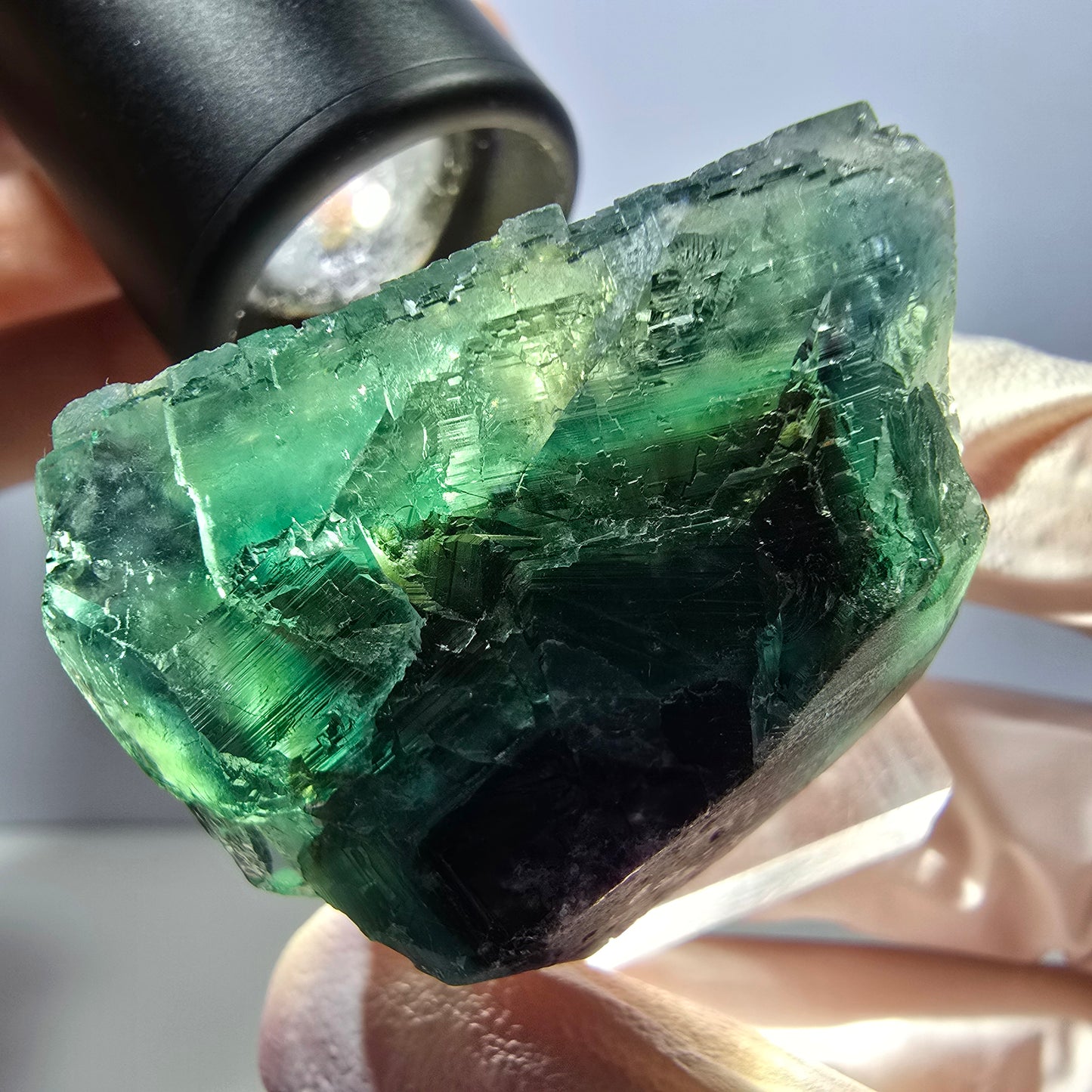 Klarer Phantom Fluorit Würfel parkettiert, grün Okorusu, Namibia 37*32*28mm