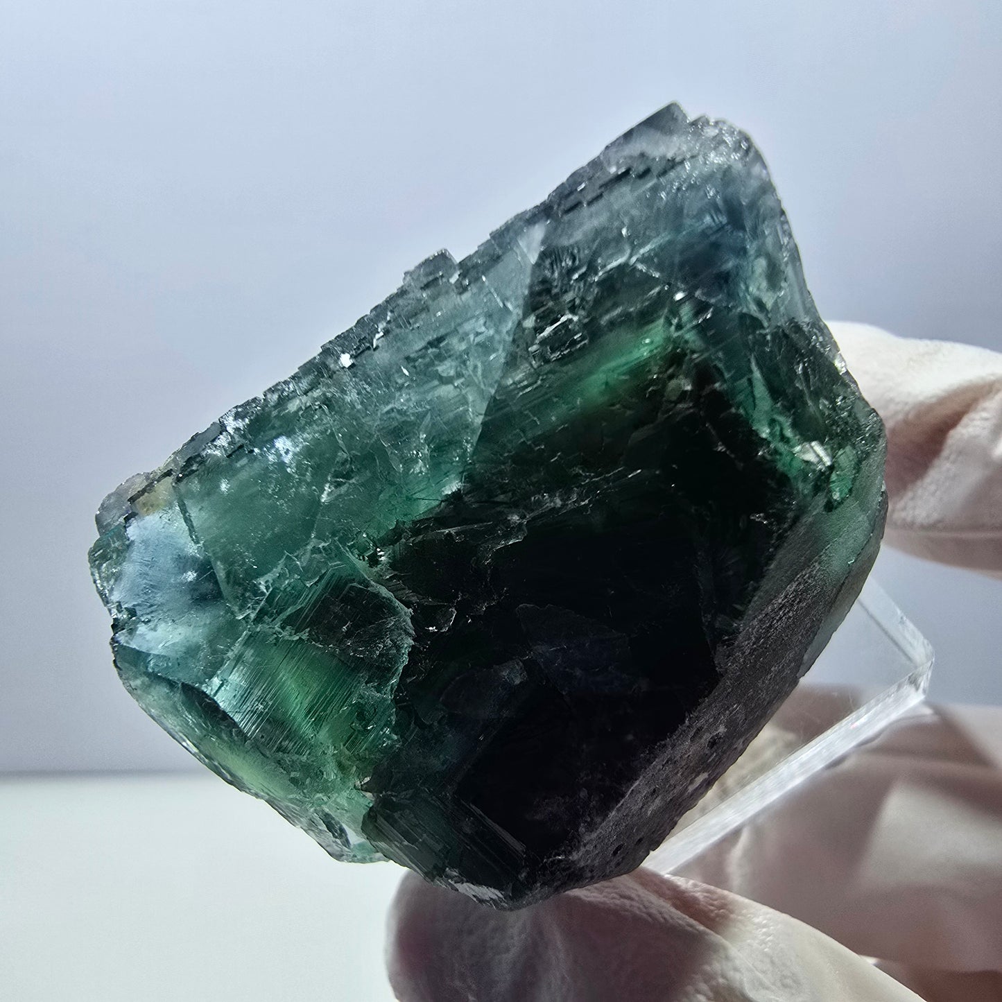 Klarer Phantom Fluorit Würfel parkettiert, grün Okorusu, Namibia 37*32*28mm