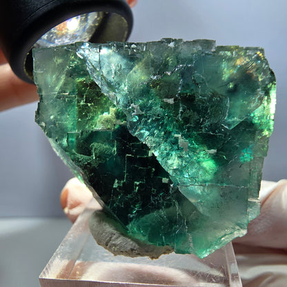 Klarer Phantom Fluorit Würfel parkettiert, grün Okorusu, Namibia 37*32*28mm
