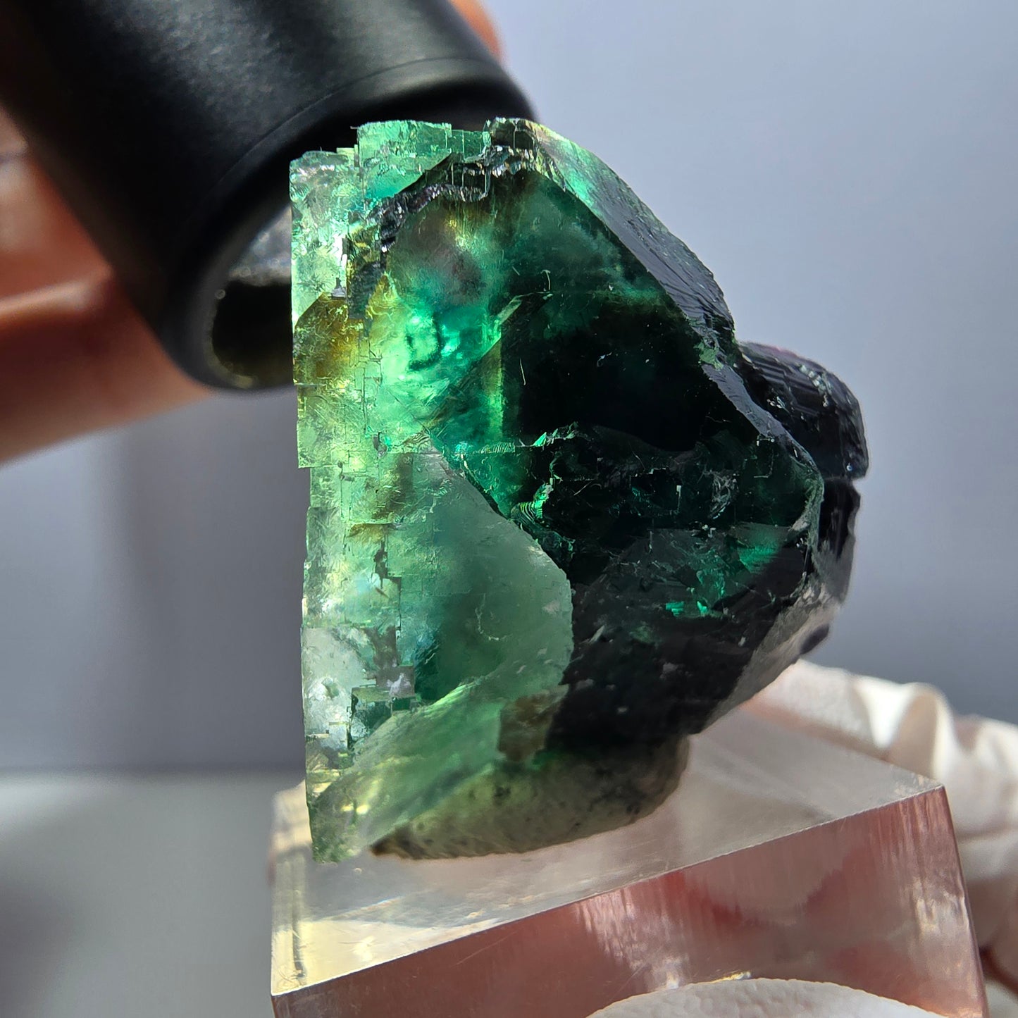 Klarer Phantom Fluorit Würfel parkettiert, grün Okorusu, Namibia 37*32*28mm