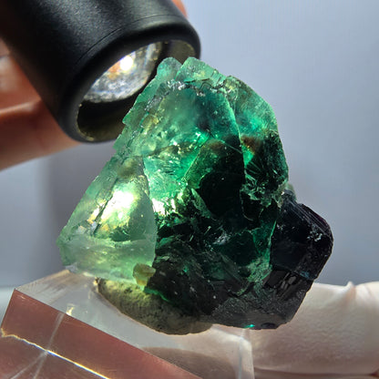 Klarer Phantom Fluorit Würfel parkettiert, grün Okorusu, Namibia 37*32*28mm