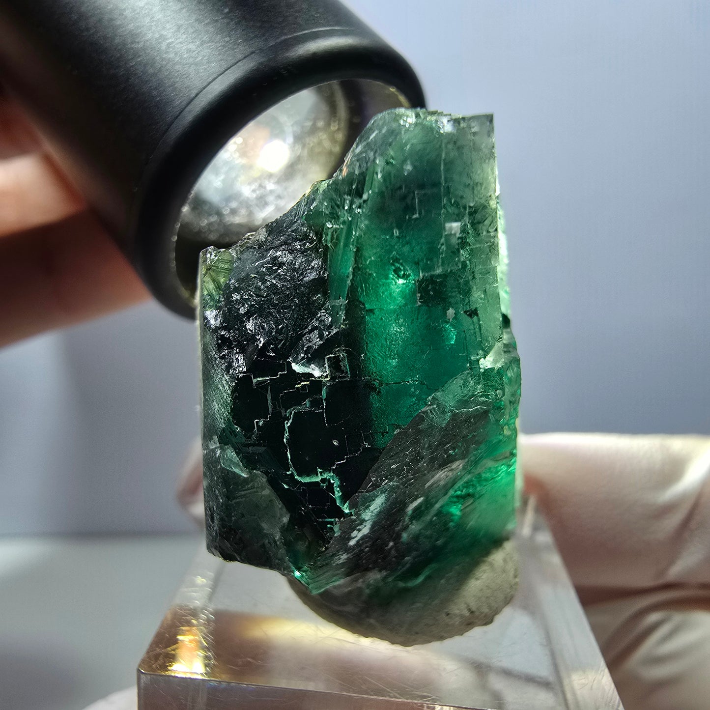 Klarer Phantom Fluorit Würfel parkettiert, grün Okorusu, Namibia 37*32*28mm