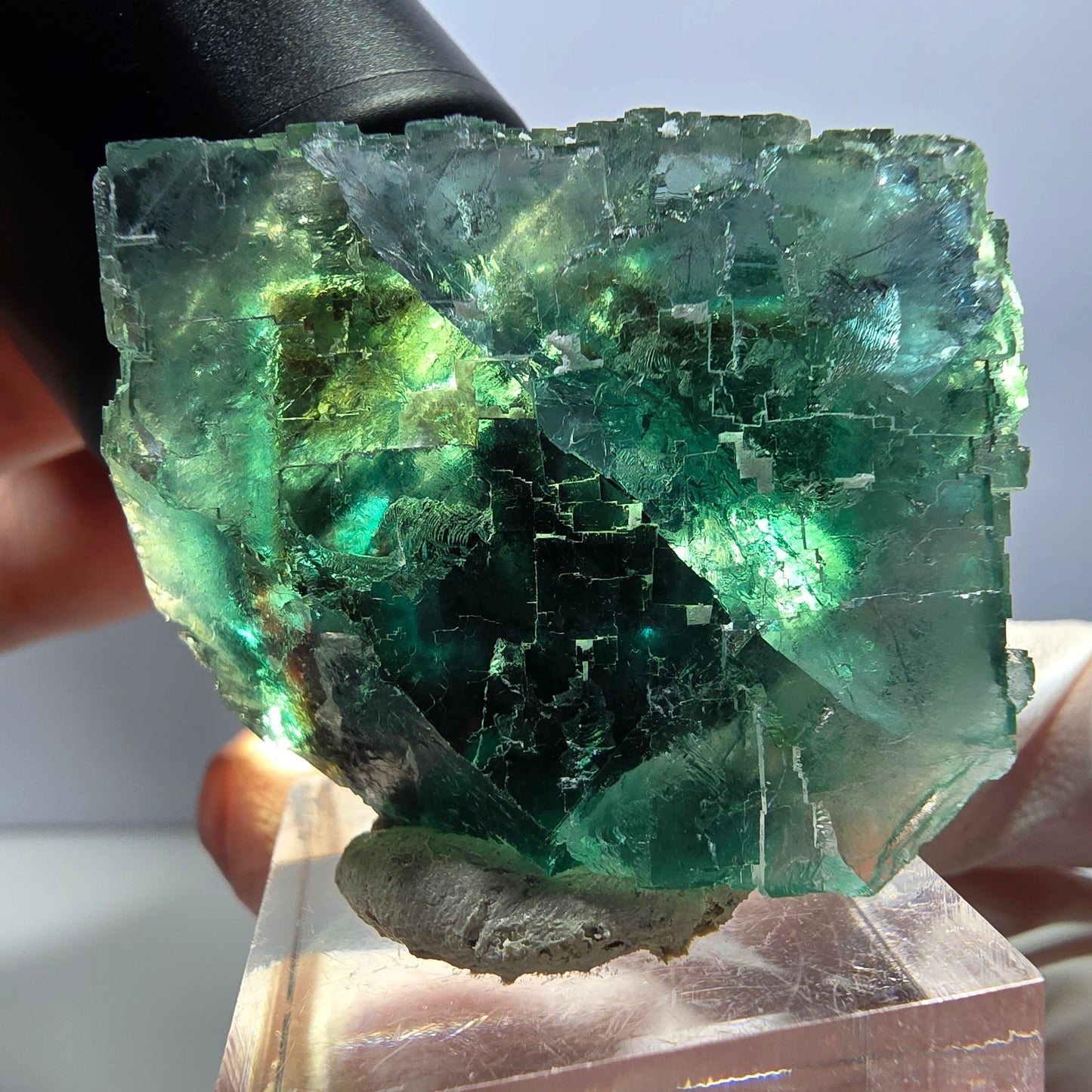 Klarer Phantom Fluorit Würfel parkettiert, grün Okorusu, Namibia 37*32*28mm