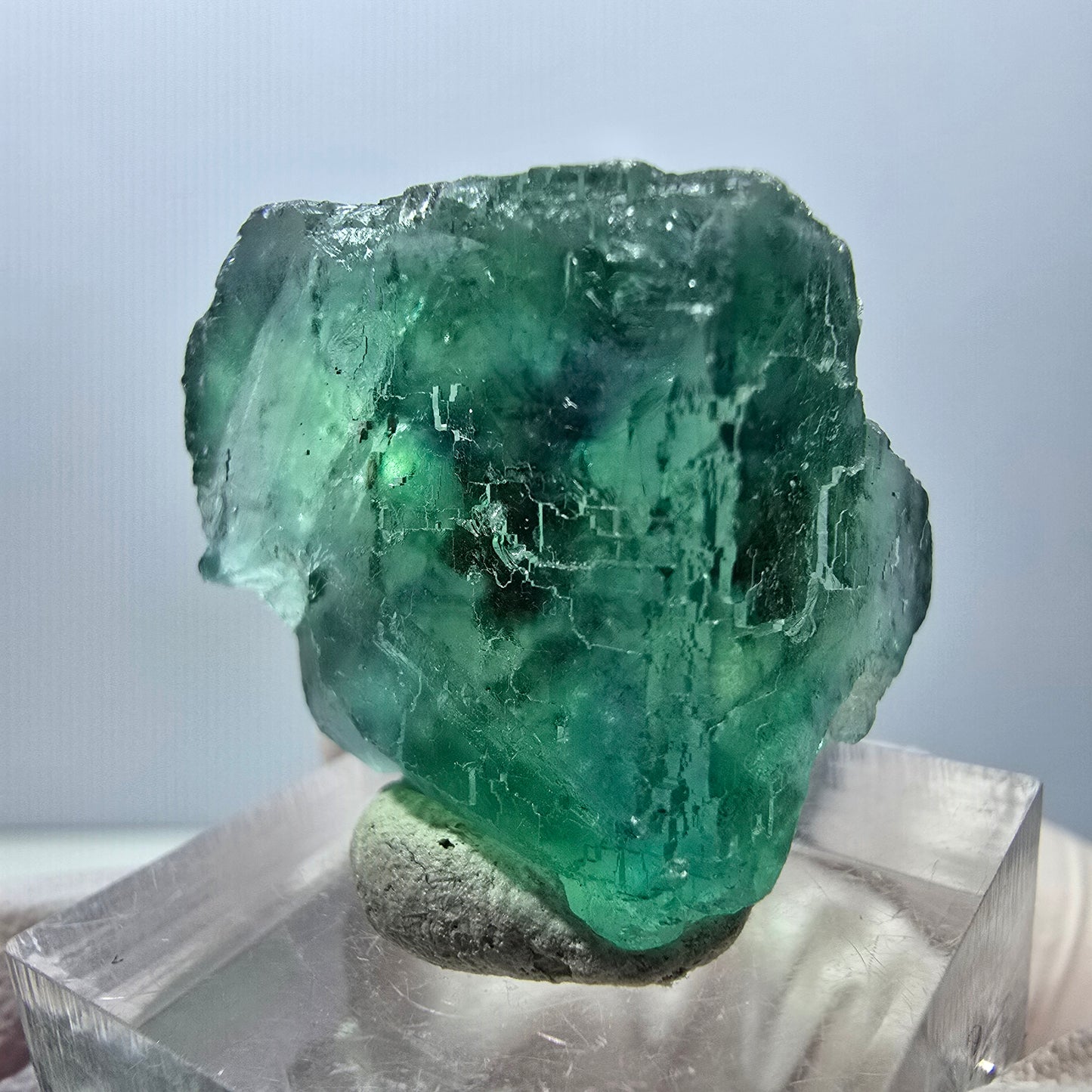 Klarer Phantom Fluorit Würfel parkettiert, grün Okorusu, Namibia 24*24*20mm
