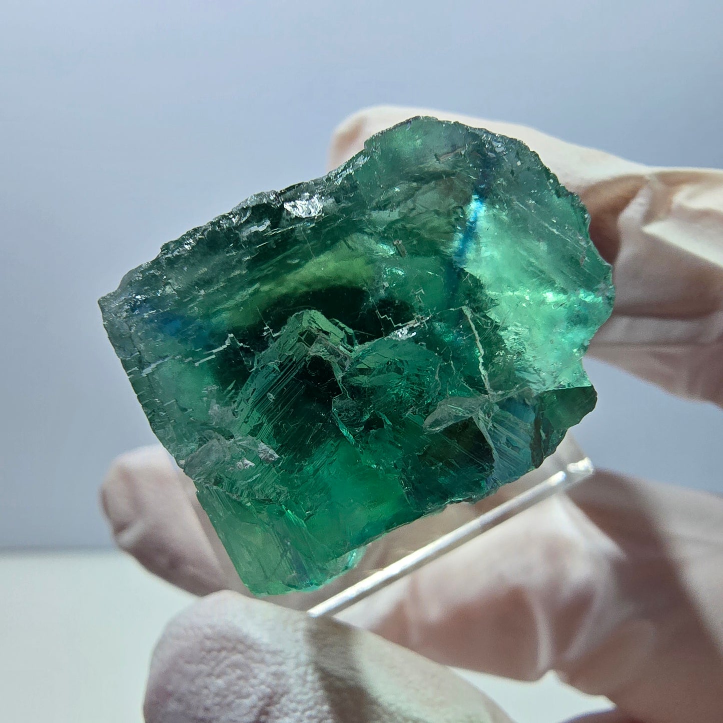 Klarer Phantom Fluorit Würfel parkettiert, grün Okorusu, Namibia 24*24*20mm