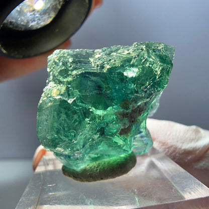 Klarer Phantom Fluorit Würfel parkettiert, grün Okorusu, Namibia 24*24*20mm