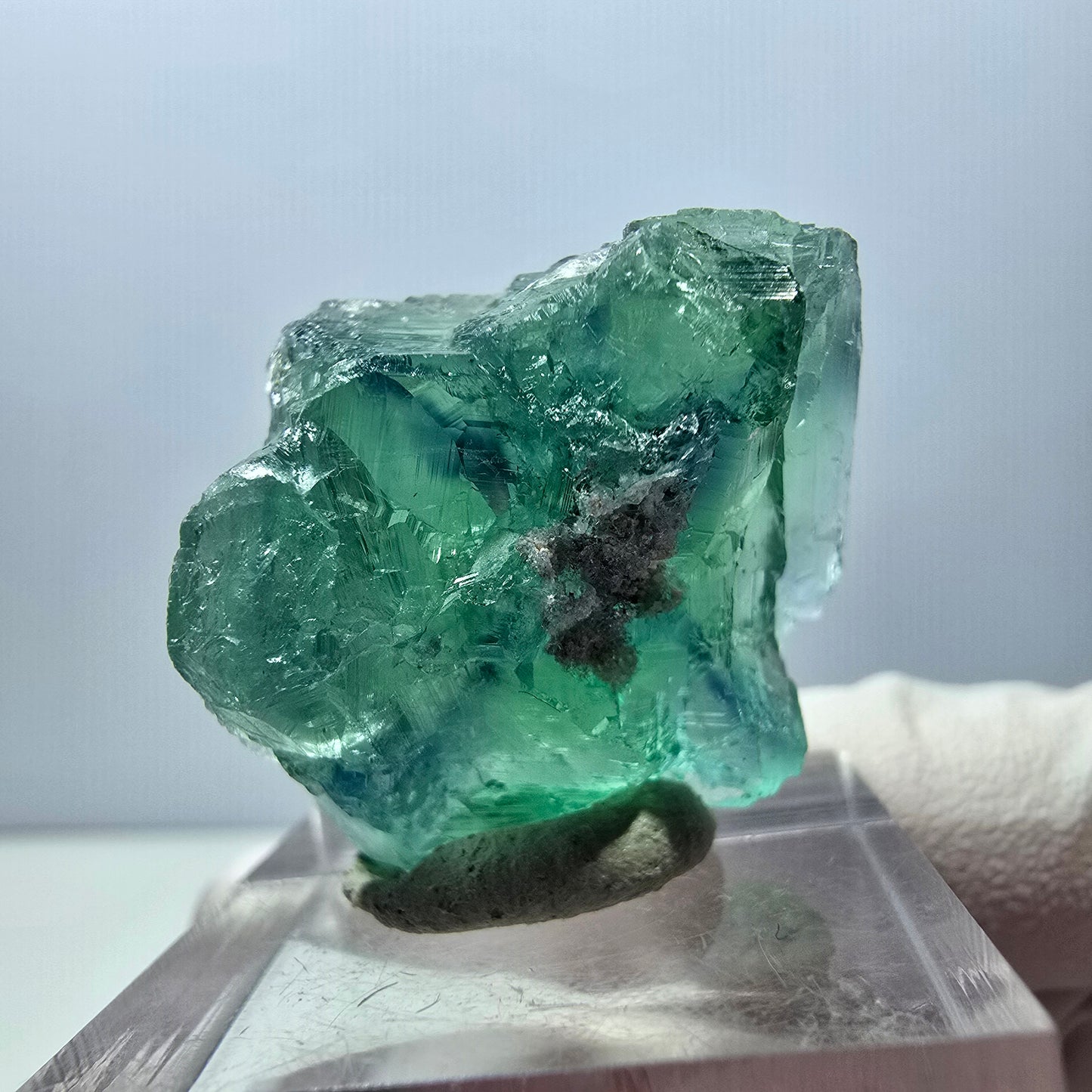 Klarer Phantom Fluorit Würfel parkettiert, grün Okorusu, Namibia 24*24*20mm