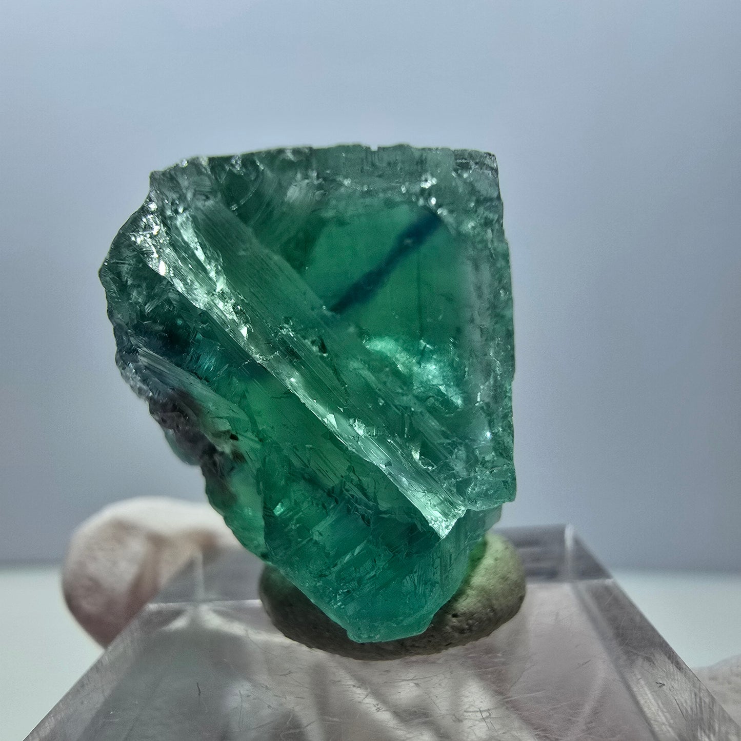 Klarer Phantom Fluorit Würfel parkettiert, grün Okorusu, Namibia 24*24*20mm