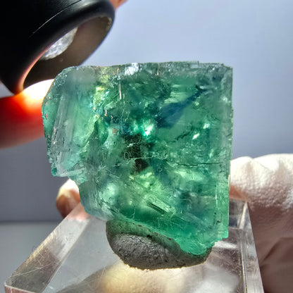 Klarer Phantom Fluorit Würfel parkettiert, grün Okorusu, Namibia 24*24*20mm