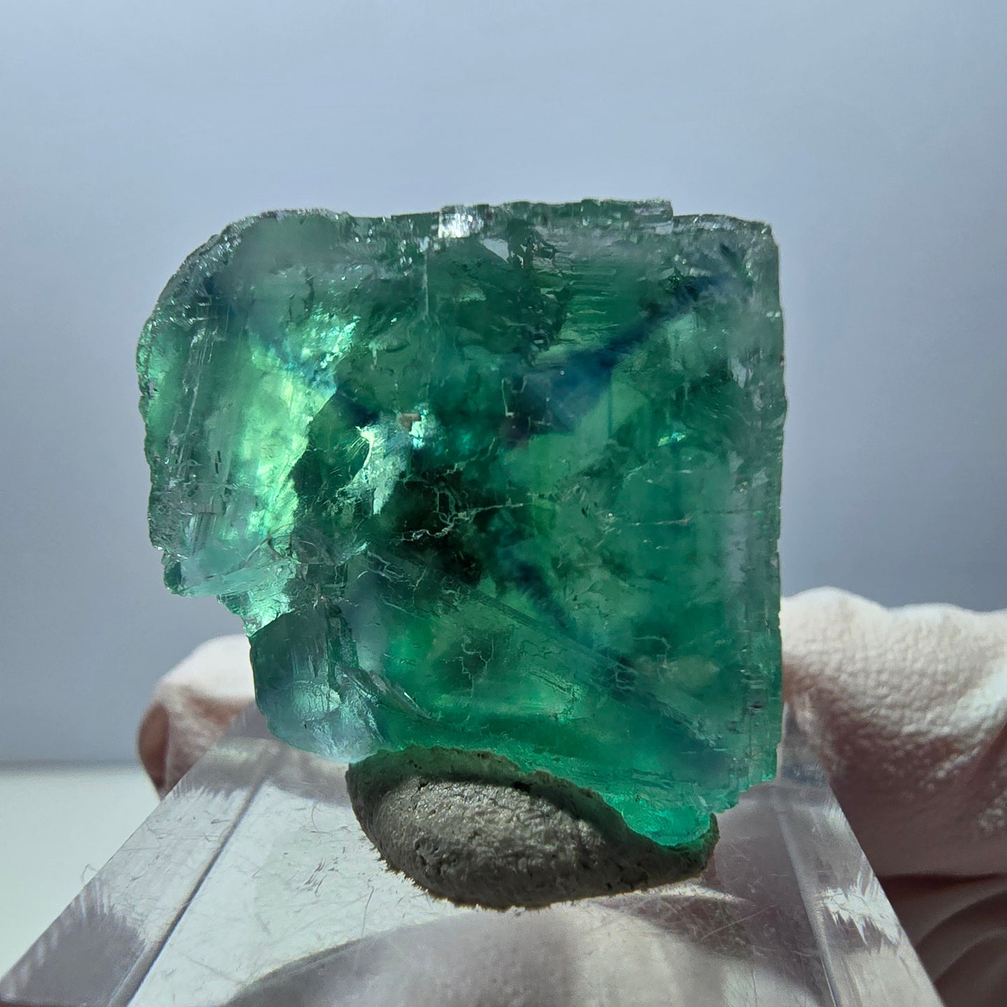 Klarer Phantom Fluorit Würfel parkettiert, grün Okorusu, Namibia 24*24*20mm