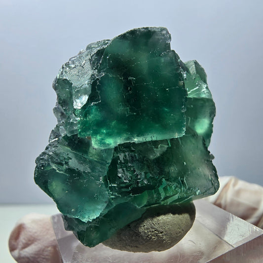 Klarer Phantom Fluorit Würfel parkettiert, grün Okorusu, Namibia 40*32*16mm