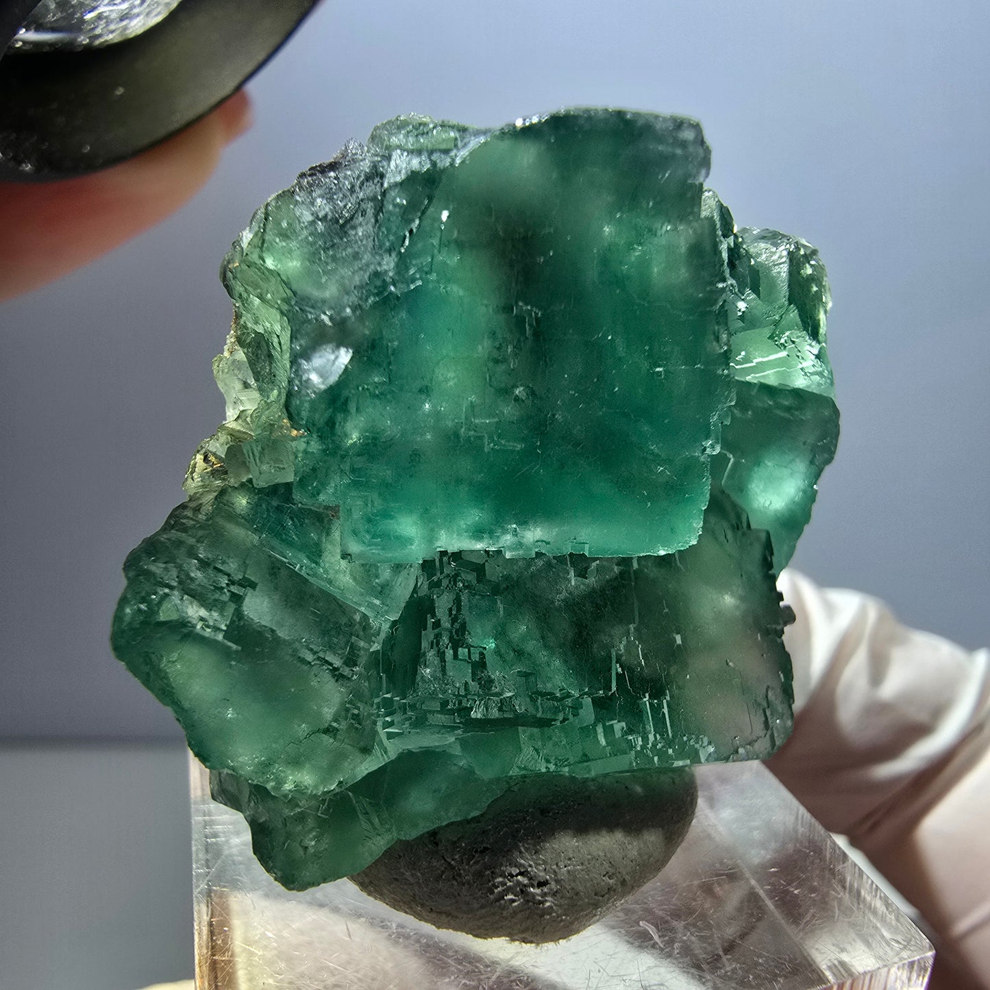 Klarer Phantom Fluorit Würfel parkettiert, grün Okorusu, Namibia 40*32*16mm
