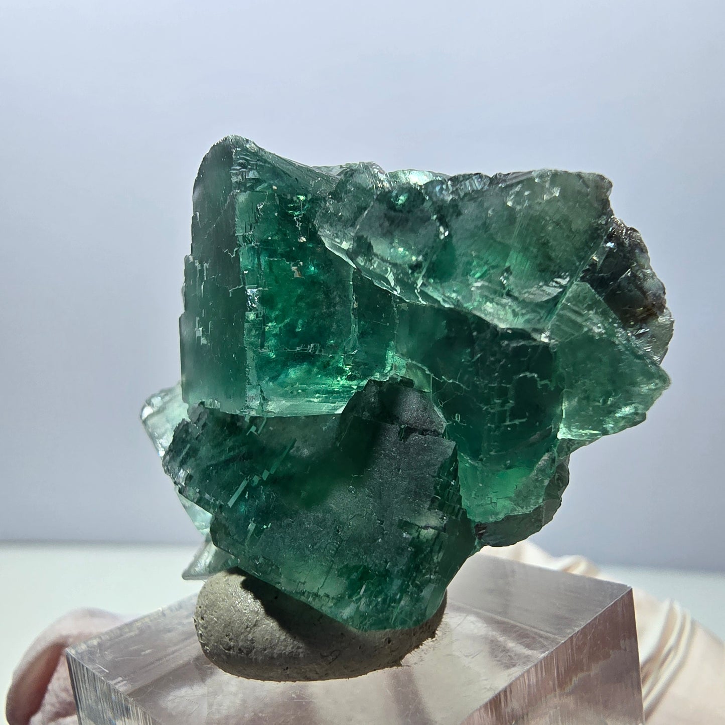 Klarer Phantom Fluorit Würfel parkettiert, grün Okorusu, Namibia 40*32*16mm