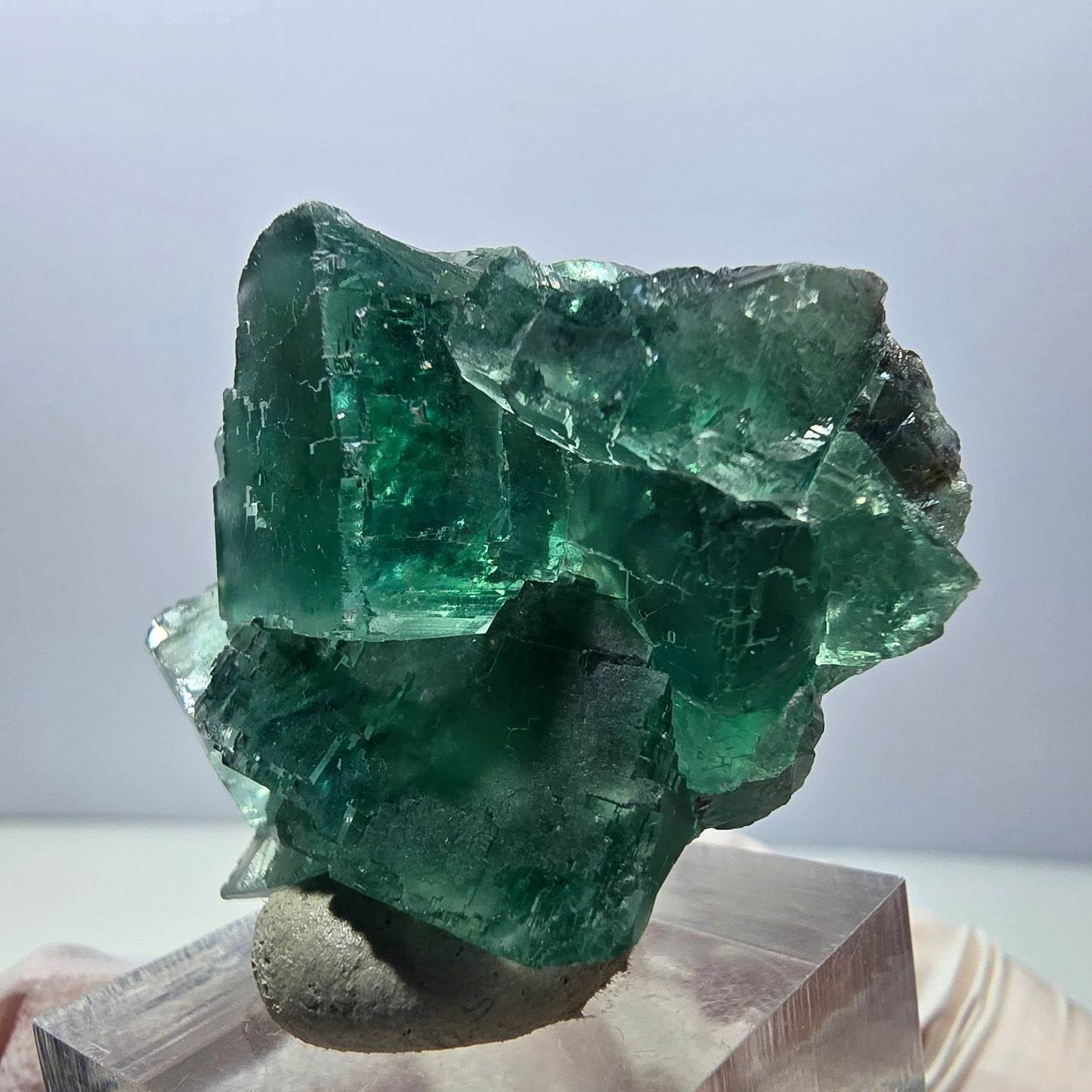 Klarer Phantom Fluorit Würfel parkettiert, grün Okorusu, Namibia 40*32*16mm