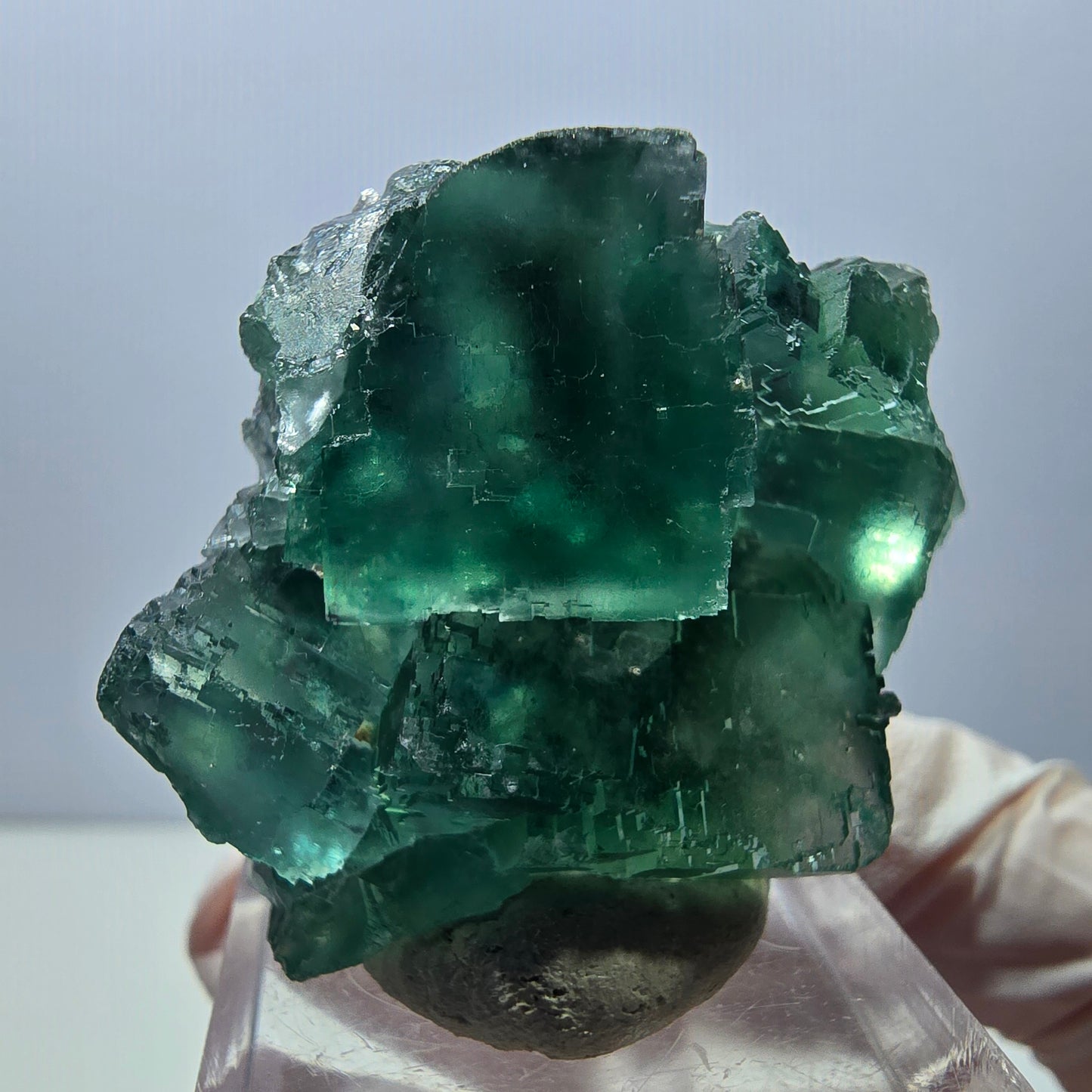 Klarer Phantom Fluorit Würfel parkettiert, grün Okorusu, Namibia 40*32*16mm