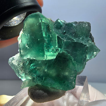 Klarer Phantom Fluorit Würfel parkettiert, grün Okorusu, Namibia 40*32*16mm