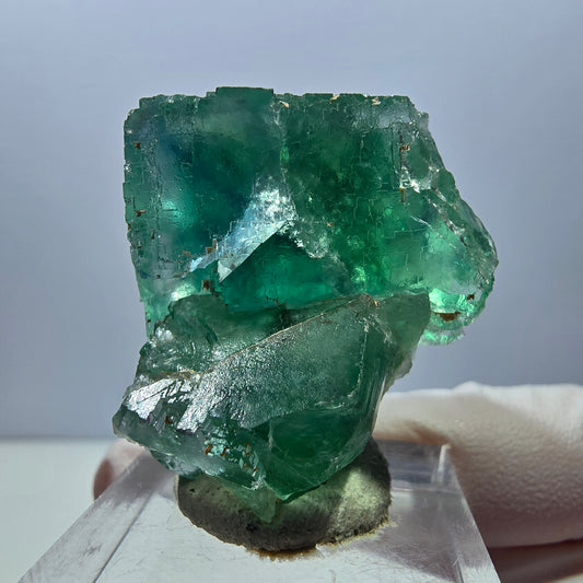 Klarer Phantom Fluorit Würfel parkettiert, grün Okorusu, Namibia 35*31*23mm