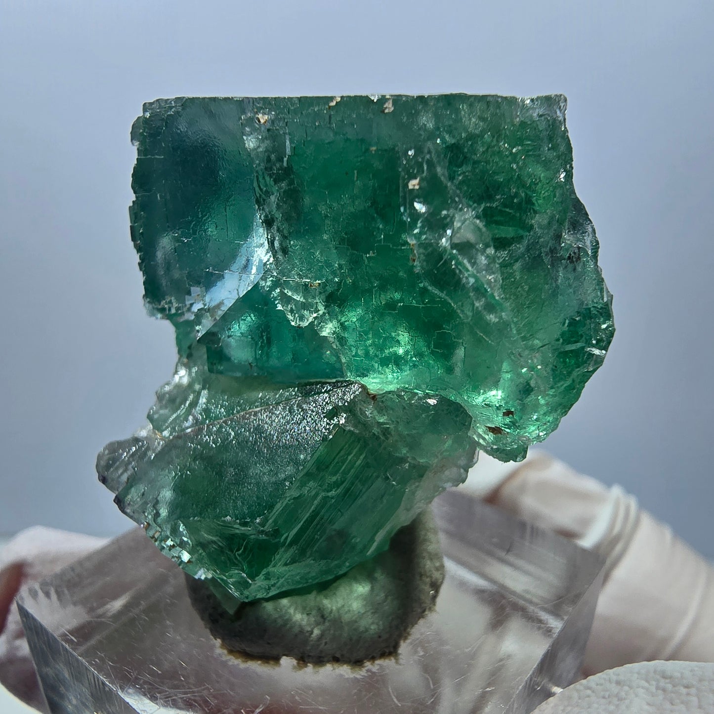 Klarer Phantom Fluorit Würfel parkettiert, grün Okorusu, Namibia 35*31*23mm