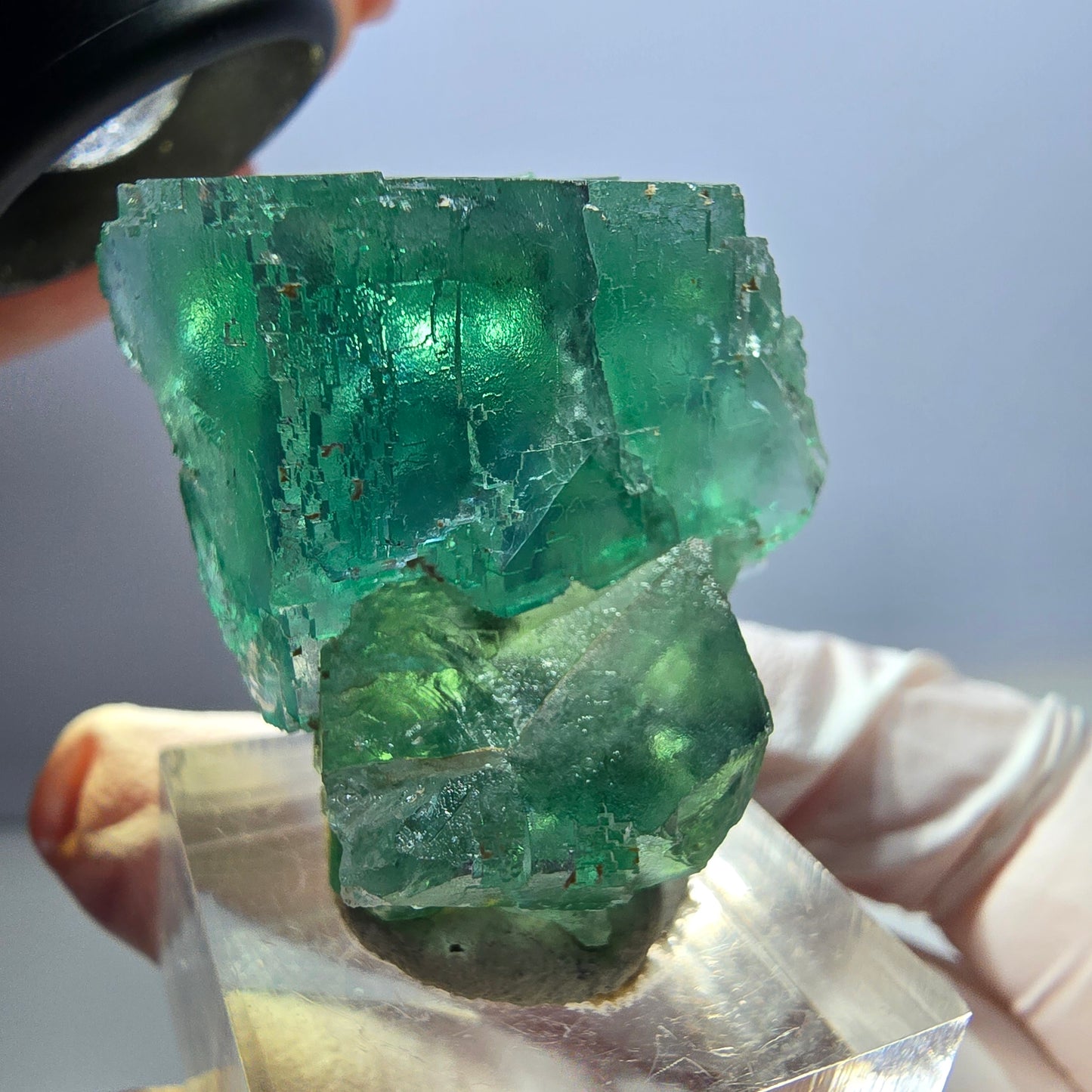 Klarer Phantom Fluorit Würfel parkettiert, grün Okorusu, Namibia 35*31*23mm