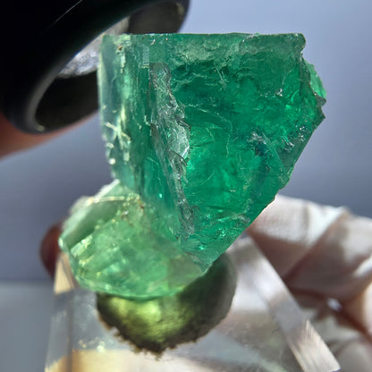 Klarer Phantom Fluorit Würfel parkettiert, grün Okorusu, Namibia 35*31*23mm