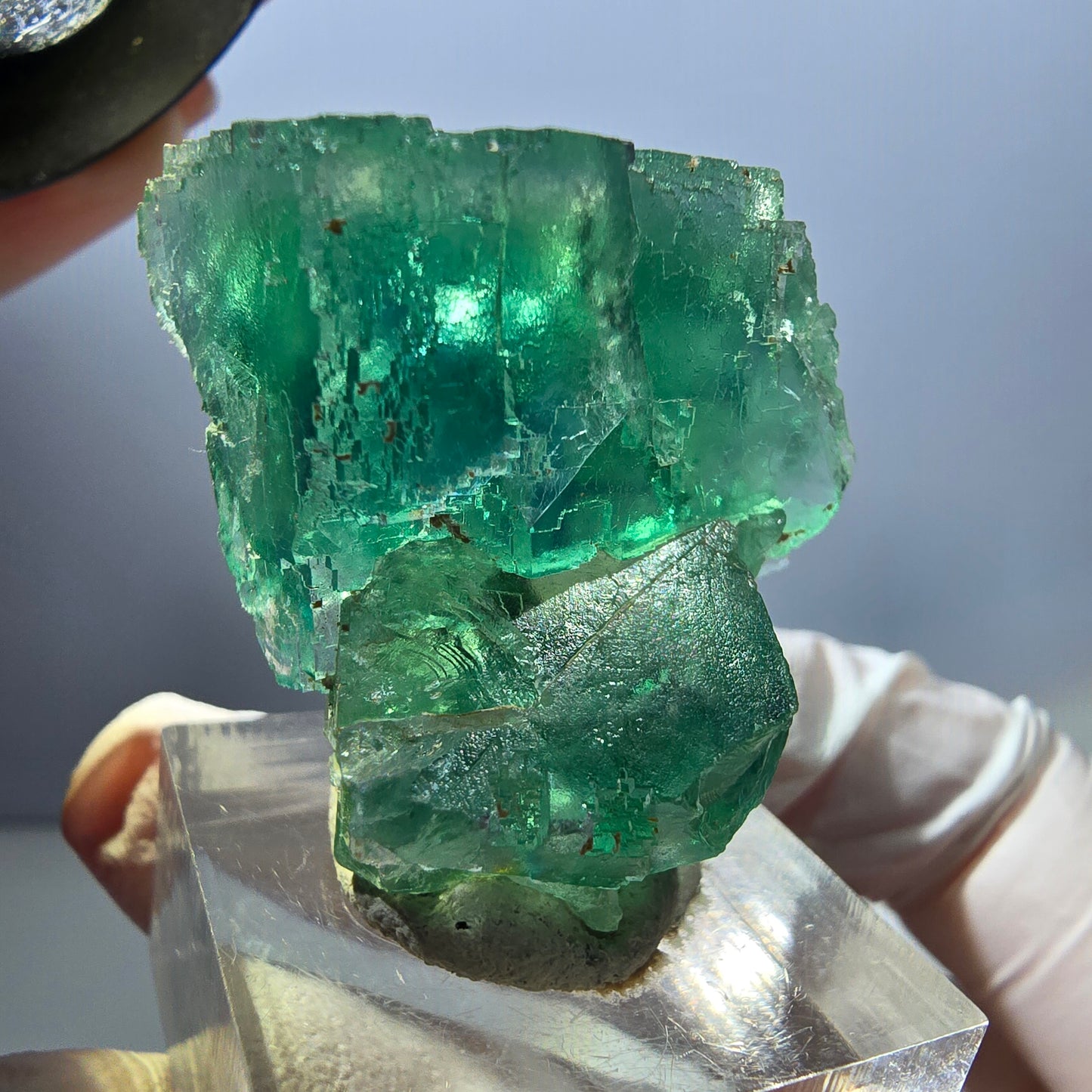 Klarer Phantom Fluorit Würfel parkettiert, grün Okorusu, Namibia 35*31*23mm