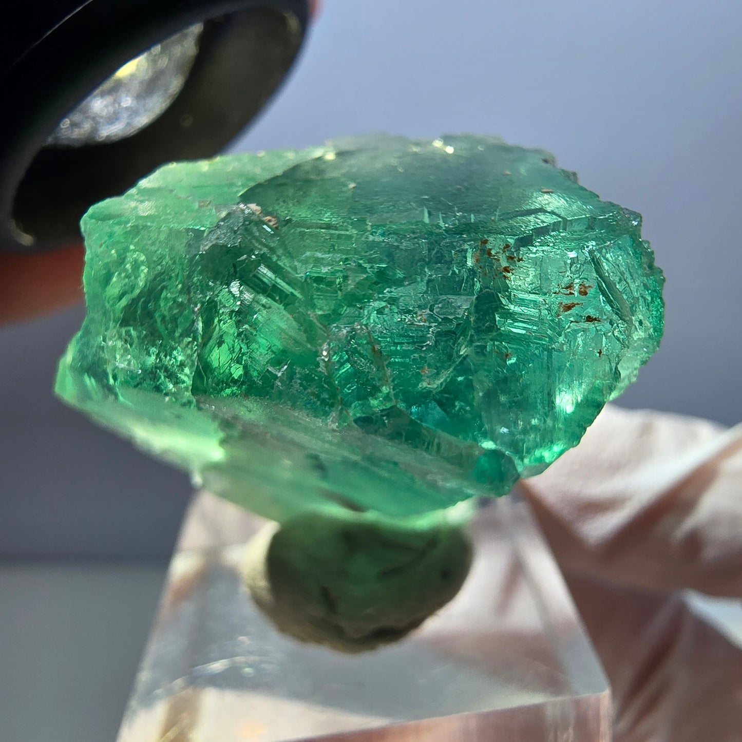 Klarer Phantom Fluorit Würfel parkettiert, grün Okorusu, Namibia 35*31*23mm