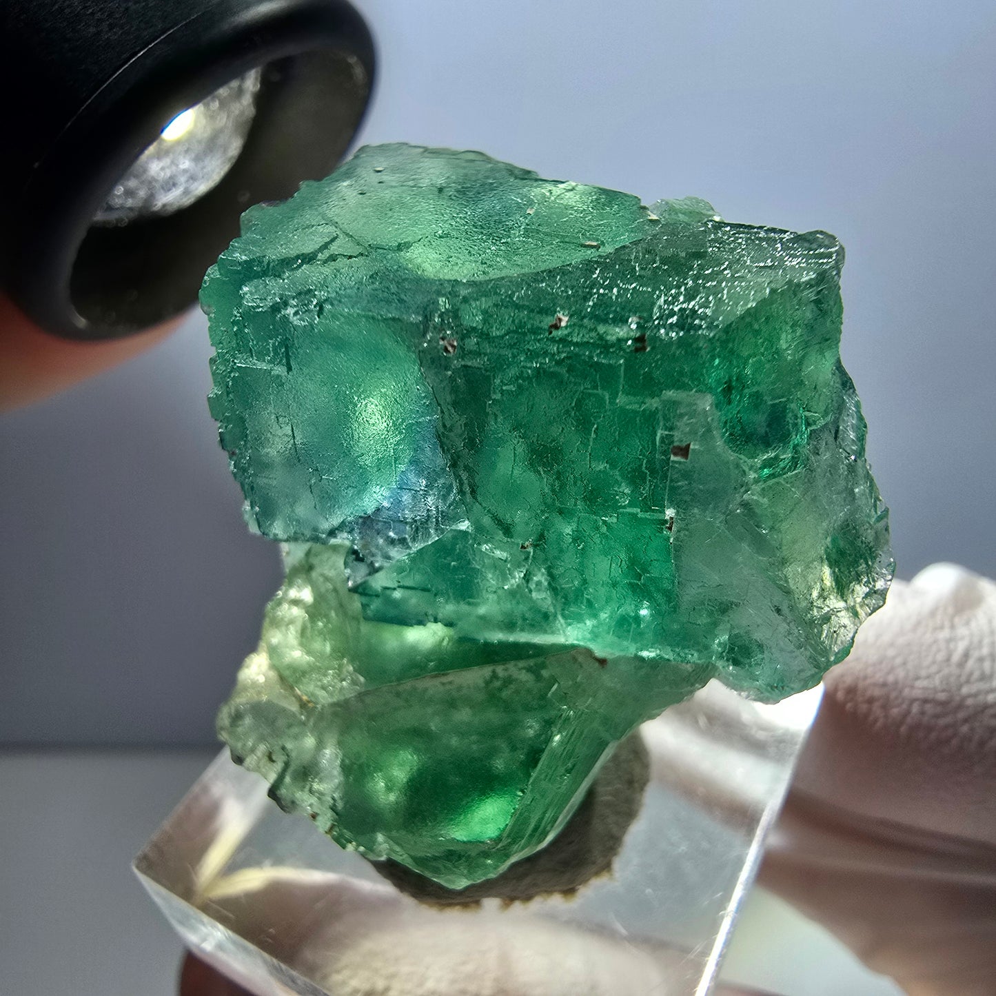 Klarer Phantom Fluorit Würfel parkettiert, grün Okorusu, Namibia 35*31*23mm