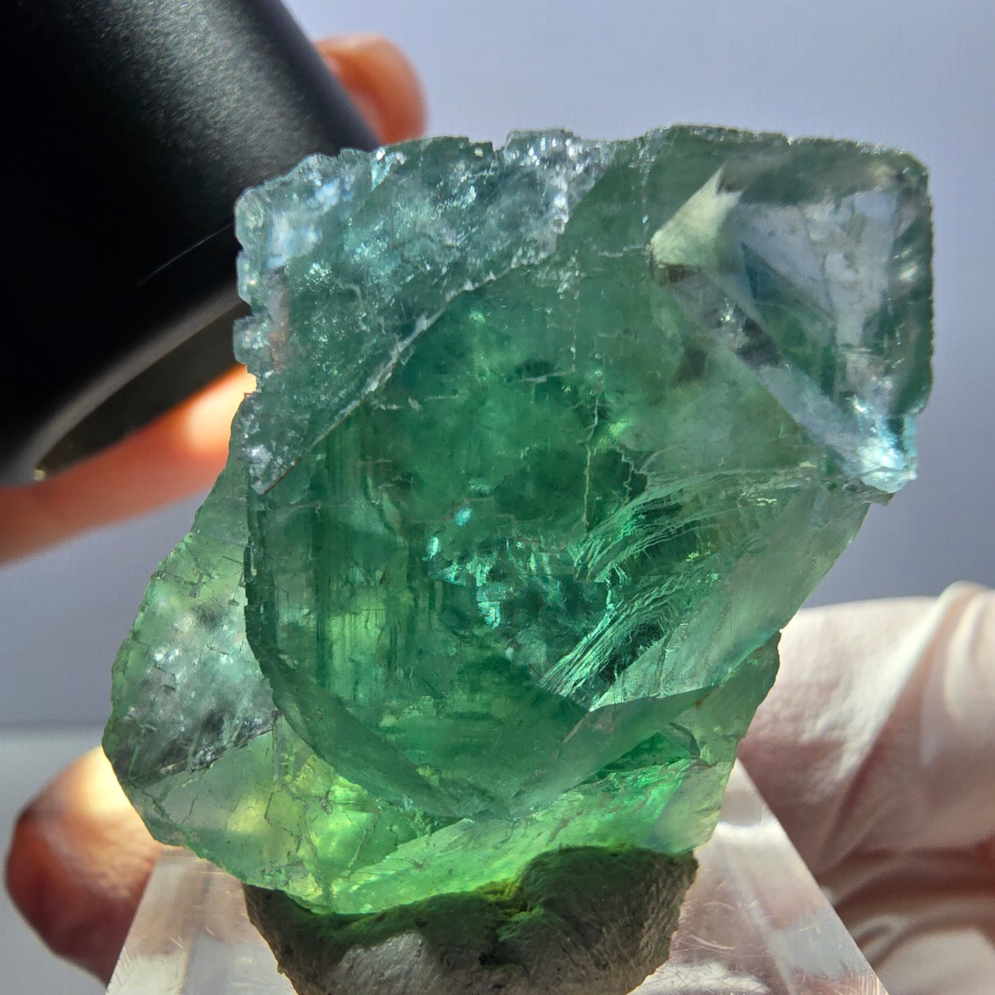 Klarer Phantom Fluorit Würfel parkettiert, grün Okorusu, Namibia 30*28*17mm