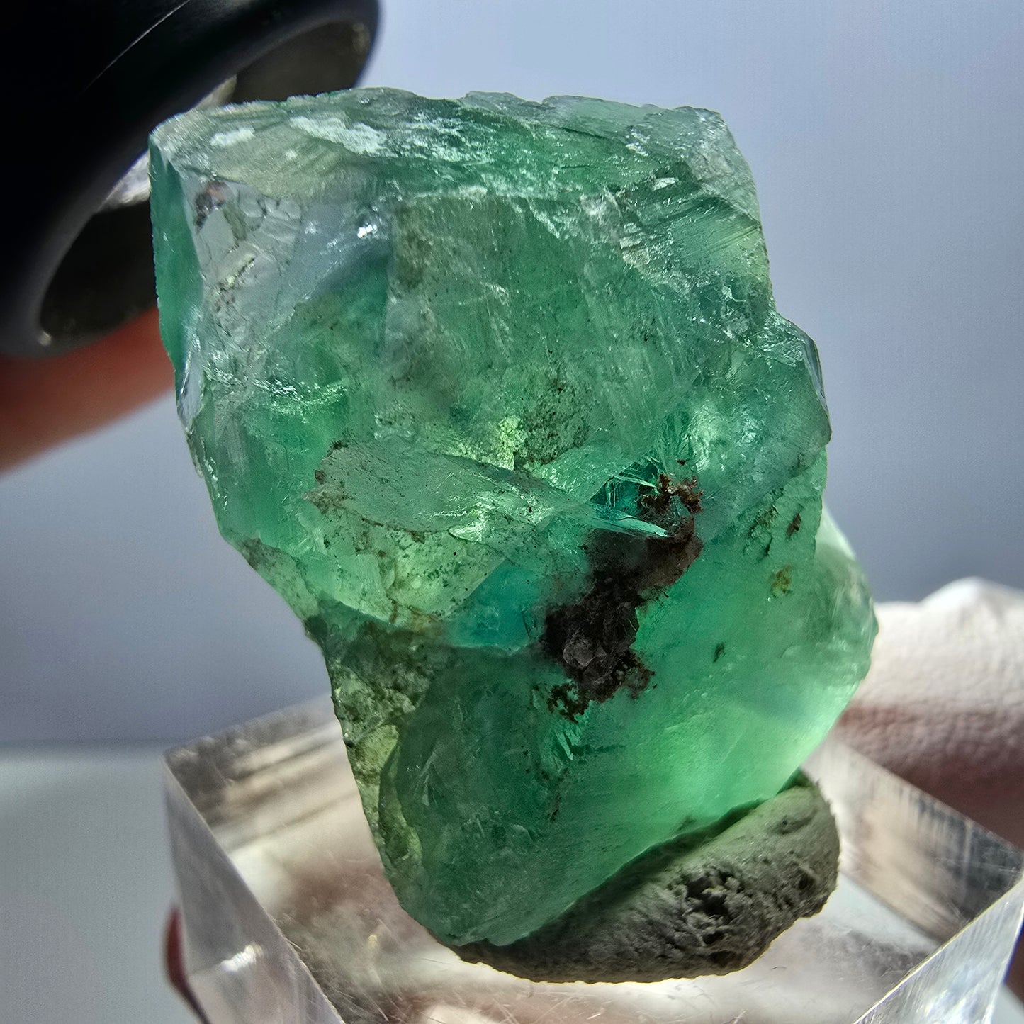 Klarer Phantom Fluorit Würfel parkettiert, grün Okorusu, Namibia 30*28*17mm