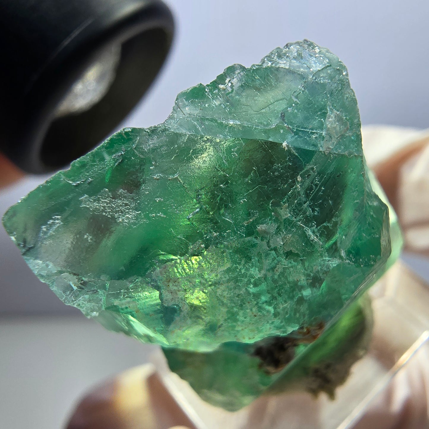 Klarer Phantom Fluorit Würfel parkettiert, grün Okorusu, Namibia 30*28*17mm