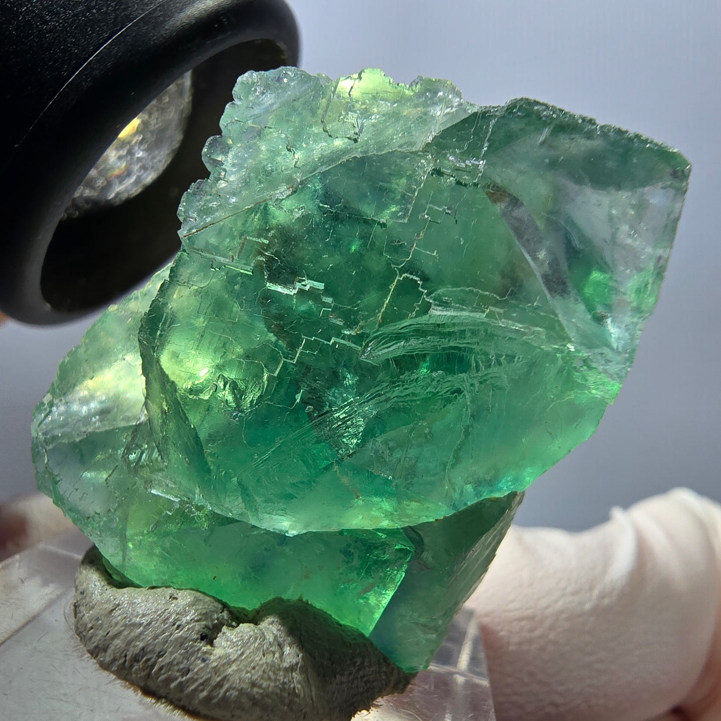 Klarer Phantom Fluorit Würfel parkettiert, grün Okorusu, Namibia 30*28*17mm