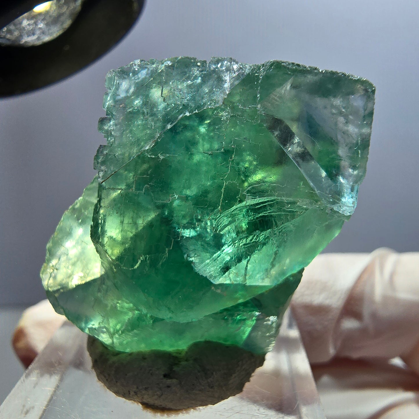 Klarer Phantom Fluorit Würfel parkettiert, grün Okorusu, Namibia 30*28*17mm