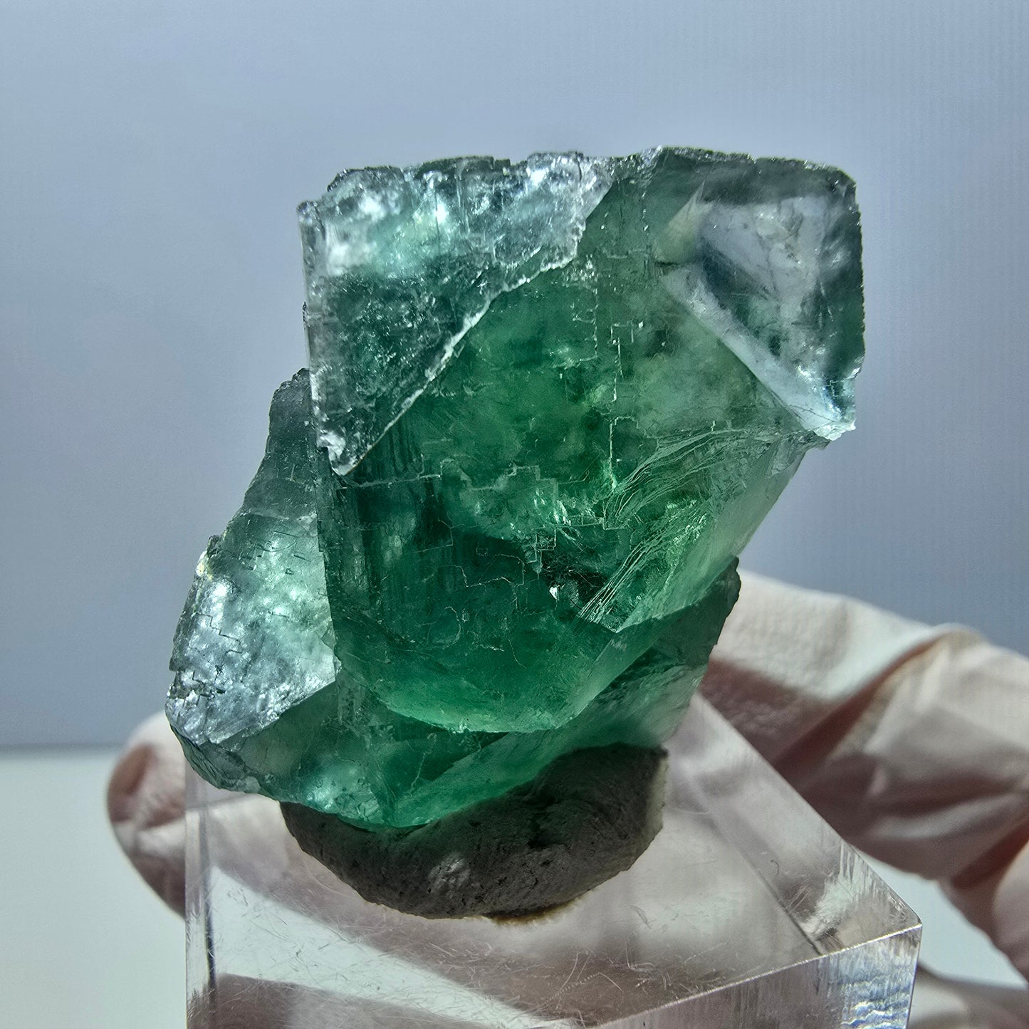 Klarer Phantom Fluorit Würfel parkettiert, grün Okorusu, Namibia 30*28*17mm