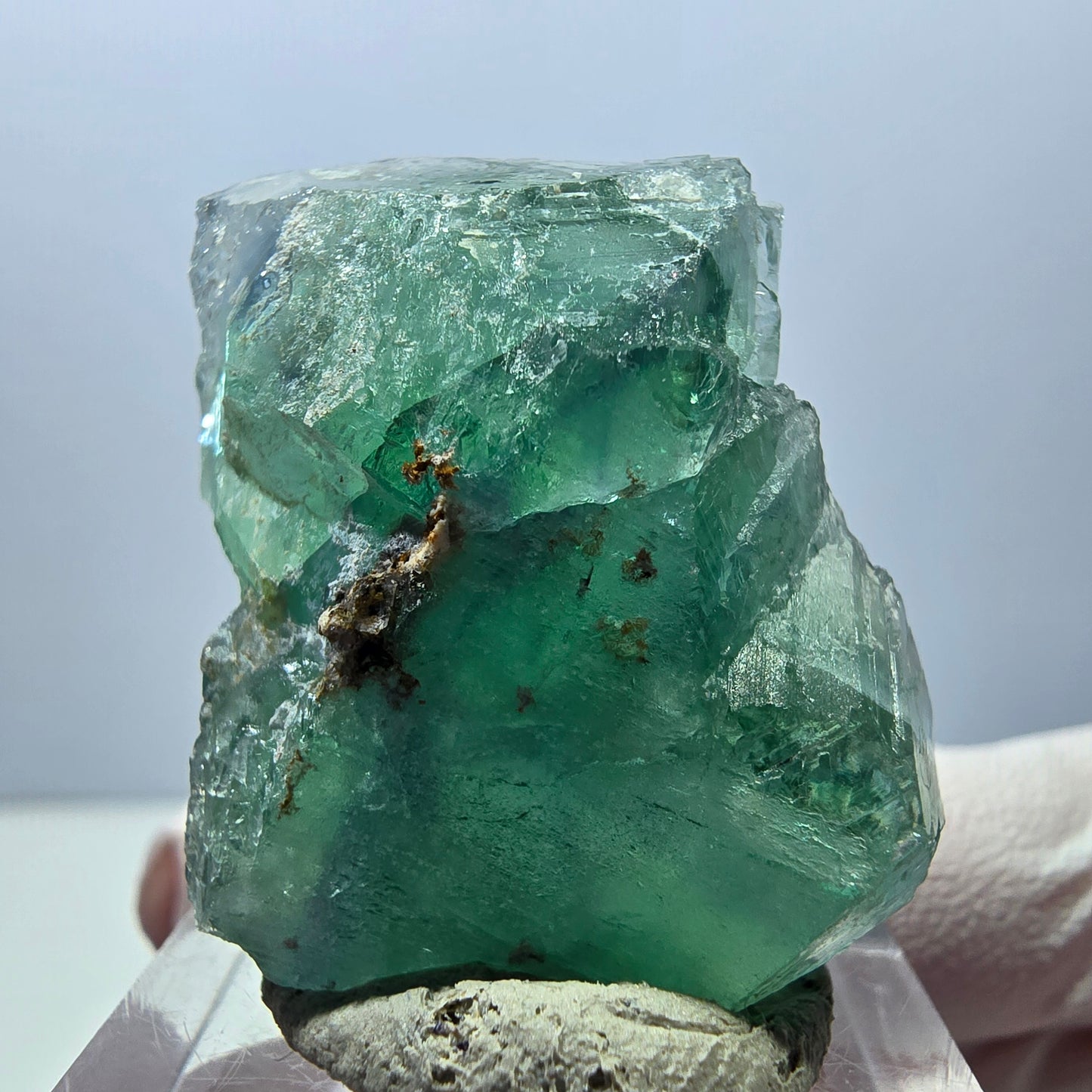 Klarer Phantom Fluorit Würfel parkettiert, grün Okorusu, Namibia 30*28*17mm