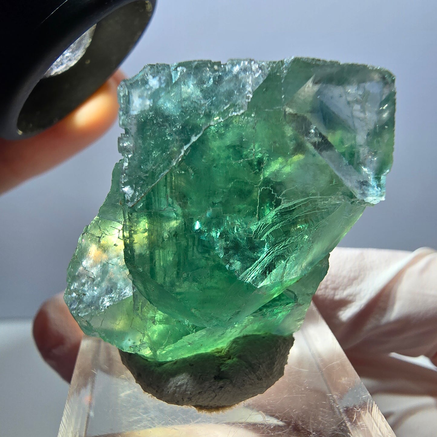 Klarer Phantom Fluorit Würfel parkettiert, grün Okorusu, Namibia 30*28*17mm