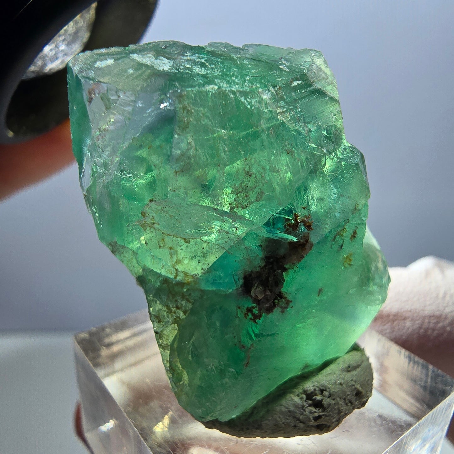 Klarer Phantom Fluorit Würfel parkettiert, grün Okorusu, Namibia 30*28*17mm