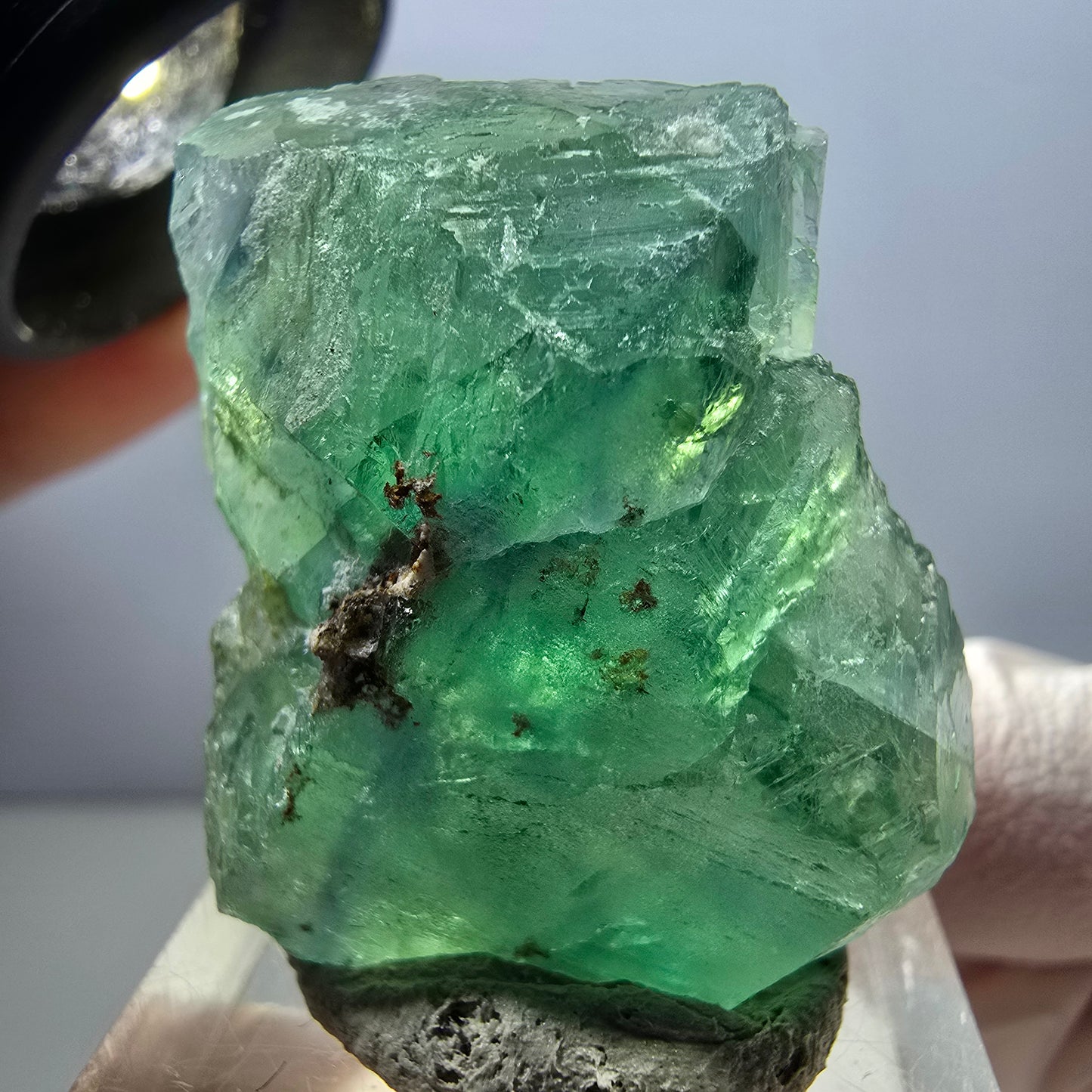 Klarer Phantom Fluorit Würfel parkettiert, grün Okorusu, Namibia 30*28*17mm