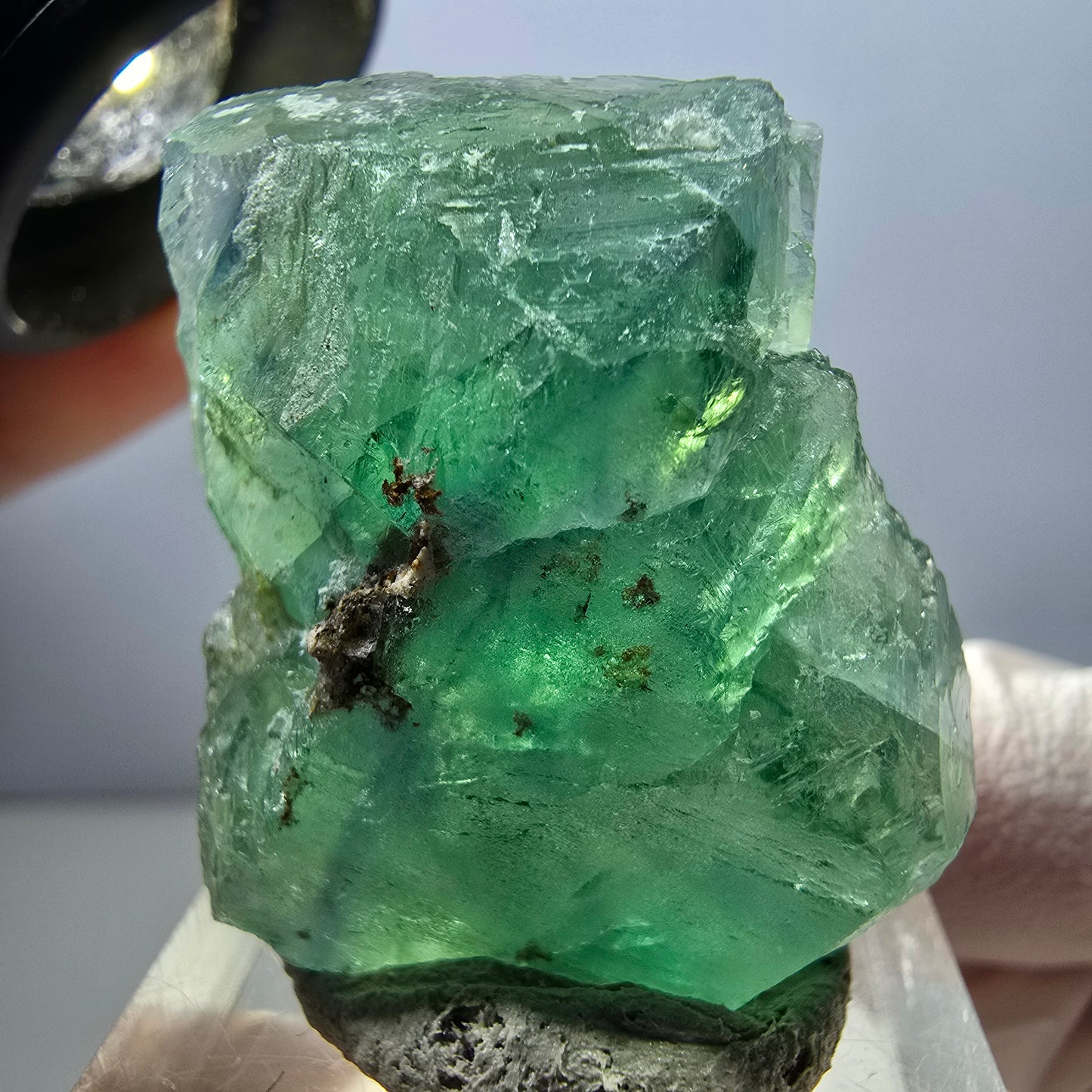 Klarer Phantom Fluorit Würfel parkettiert, grün Okorusu, Namibia 30*28*17mm