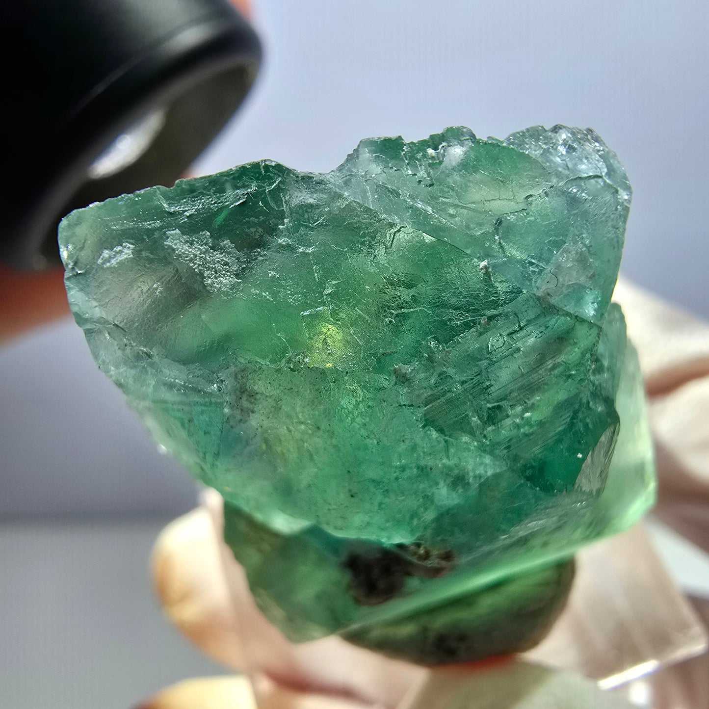 Klarer Phantom Fluorit Würfel parkettiert, grün Okorusu, Namibia 30*28*17mm