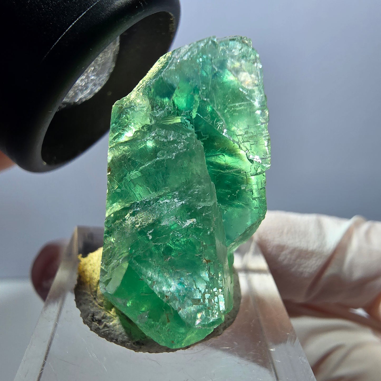 Klarer Phantom Fluorit Würfel parkettiert, grün Okorusu, Namibia 30*28*17mm
