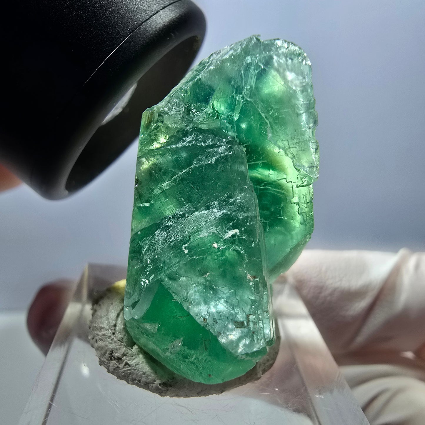 Klarer Phantom Fluorit Würfel parkettiert, grün Okorusu, Namibia 30*28*17mm